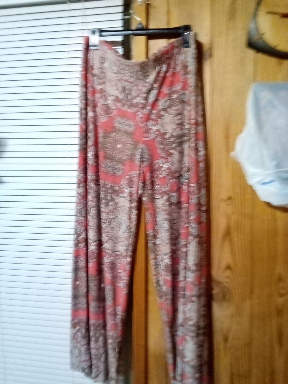 Lot Of 2 Chico's Palazzo Pants Peach/ Multi Color Wide Leg Elastic Waist Sz 2